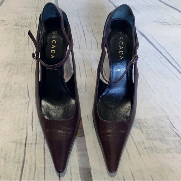 Escada Plum and Mirrored Gold Heels - Picture 4 of 15